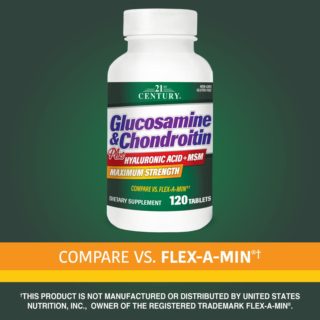 21st Century, Glucosamine & Chondroitin Plus Hyaluronic Acid + MSM, 120 Tablets lifestyle image