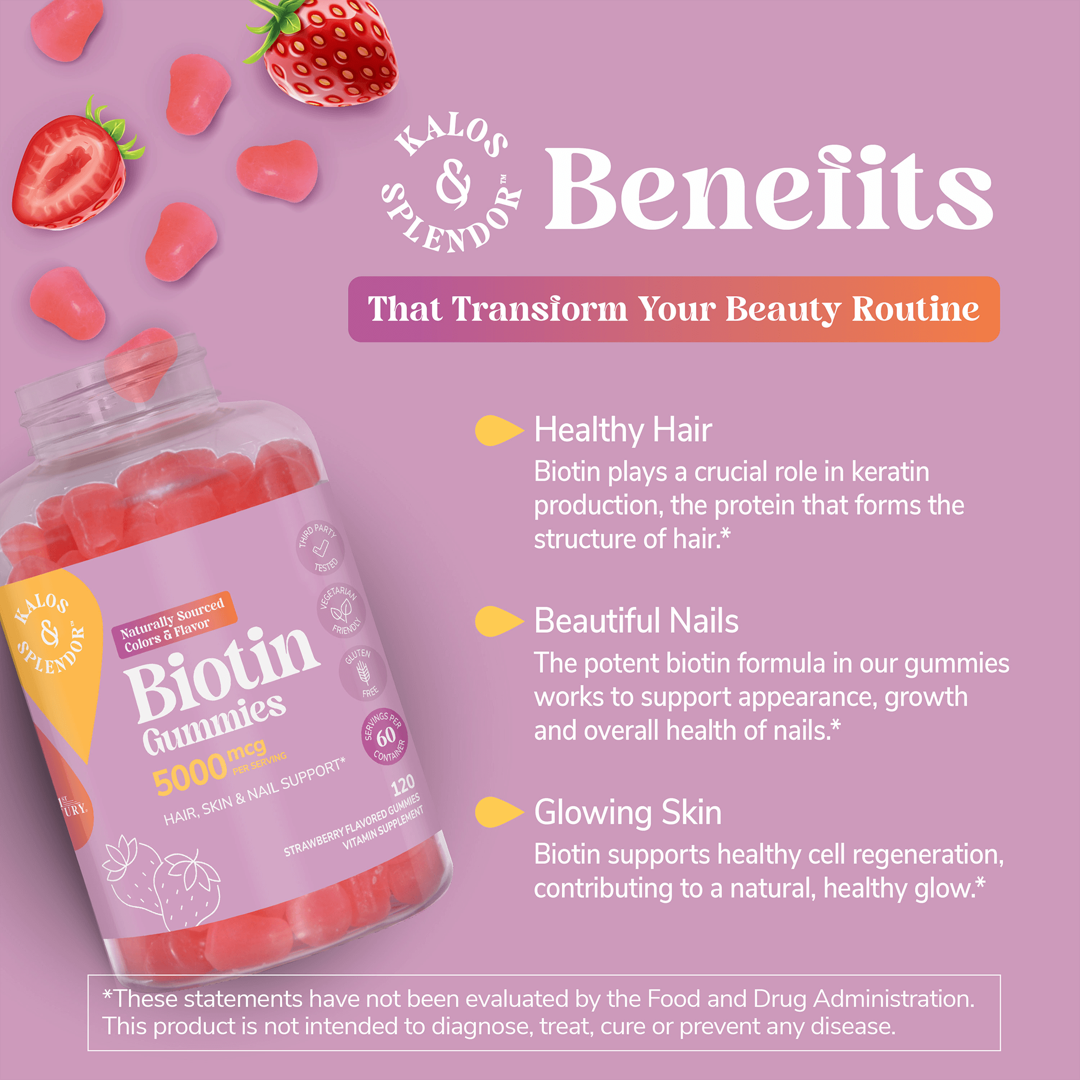 21st Century, Biotin Gummies, Strawberry, 5,000 mcg, 120 Gummies lifestyle image