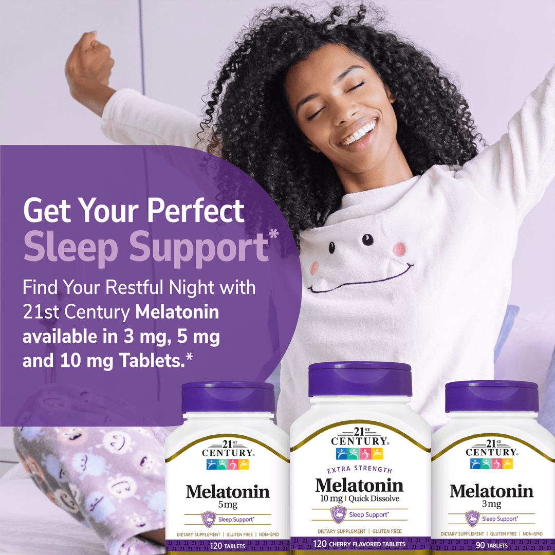 21st Century, Melatonin, Quick Dissolve, Cherry, 10 mg, 120 Tablets lifestyle image