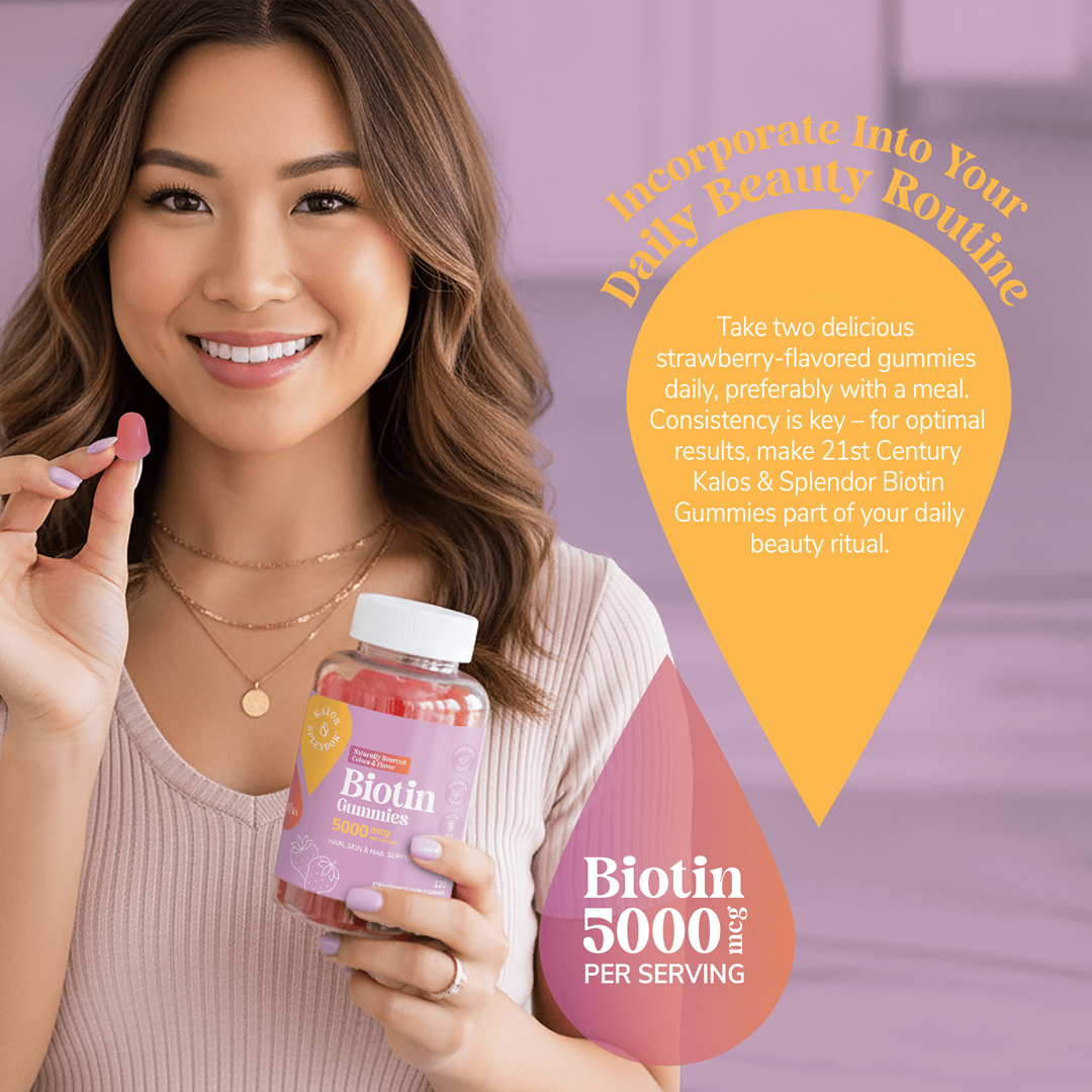 21st Century, Biotin Gummies, Strawberry, 5,000 mcg, 120 Gummies lifestyle image