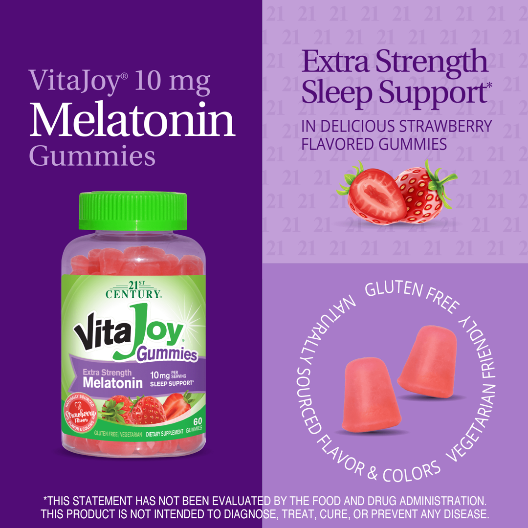 21st Century, VitaJoy Melatonin Gummies, Strawberry, 60 Gummies lifestyle image