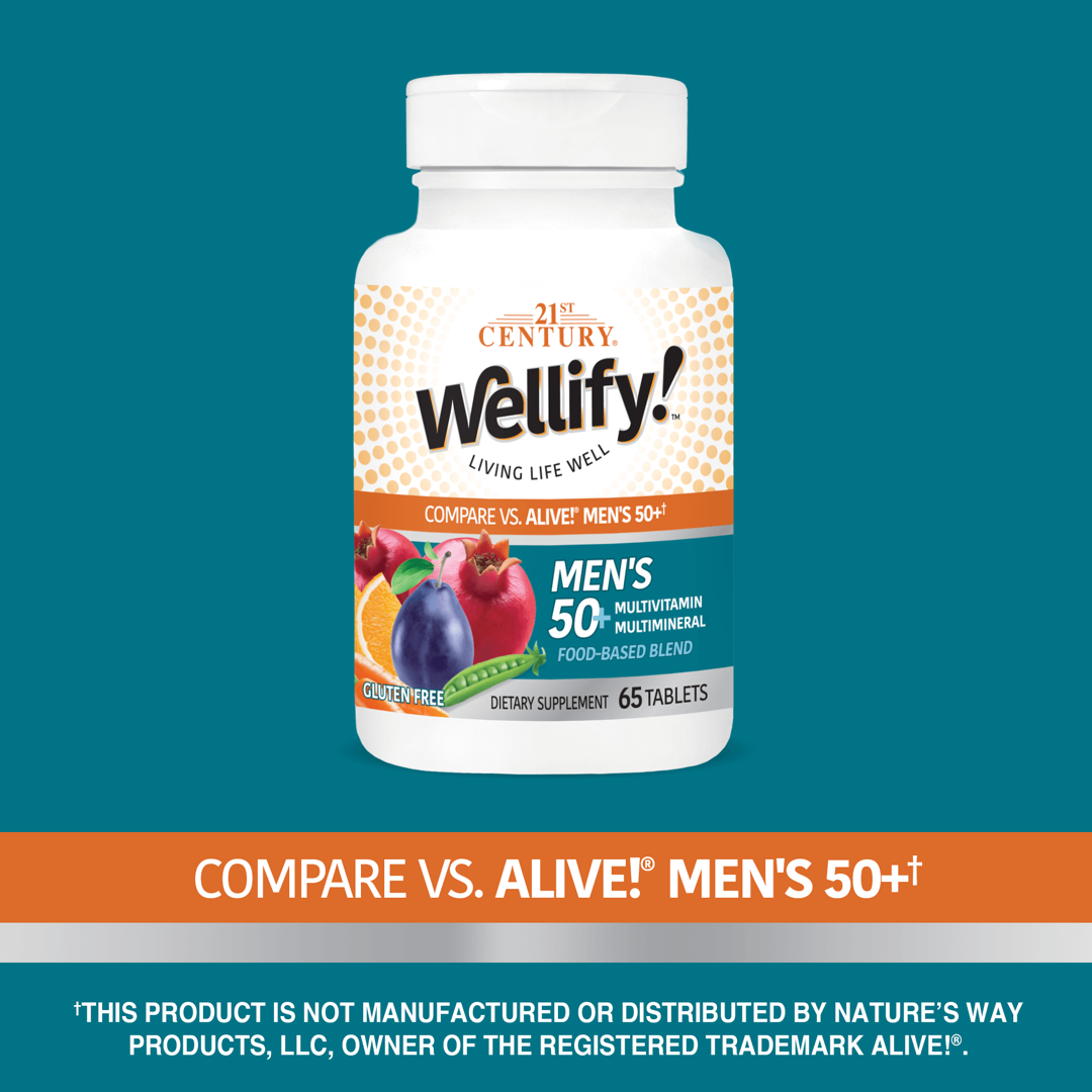 21st Century, Wellify, Men's 50+ Multivitamin Multimineral, 65 Tablets lifestyle image