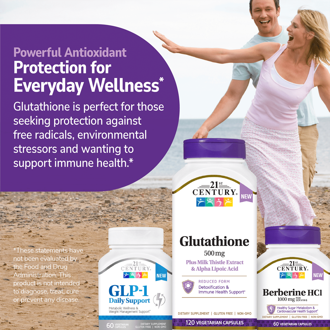 21st Century, Glutathione Plus Milk Thistle Extract & Alpha Lipoic Acid, 120 Vegetarian Capsules lifestyle image