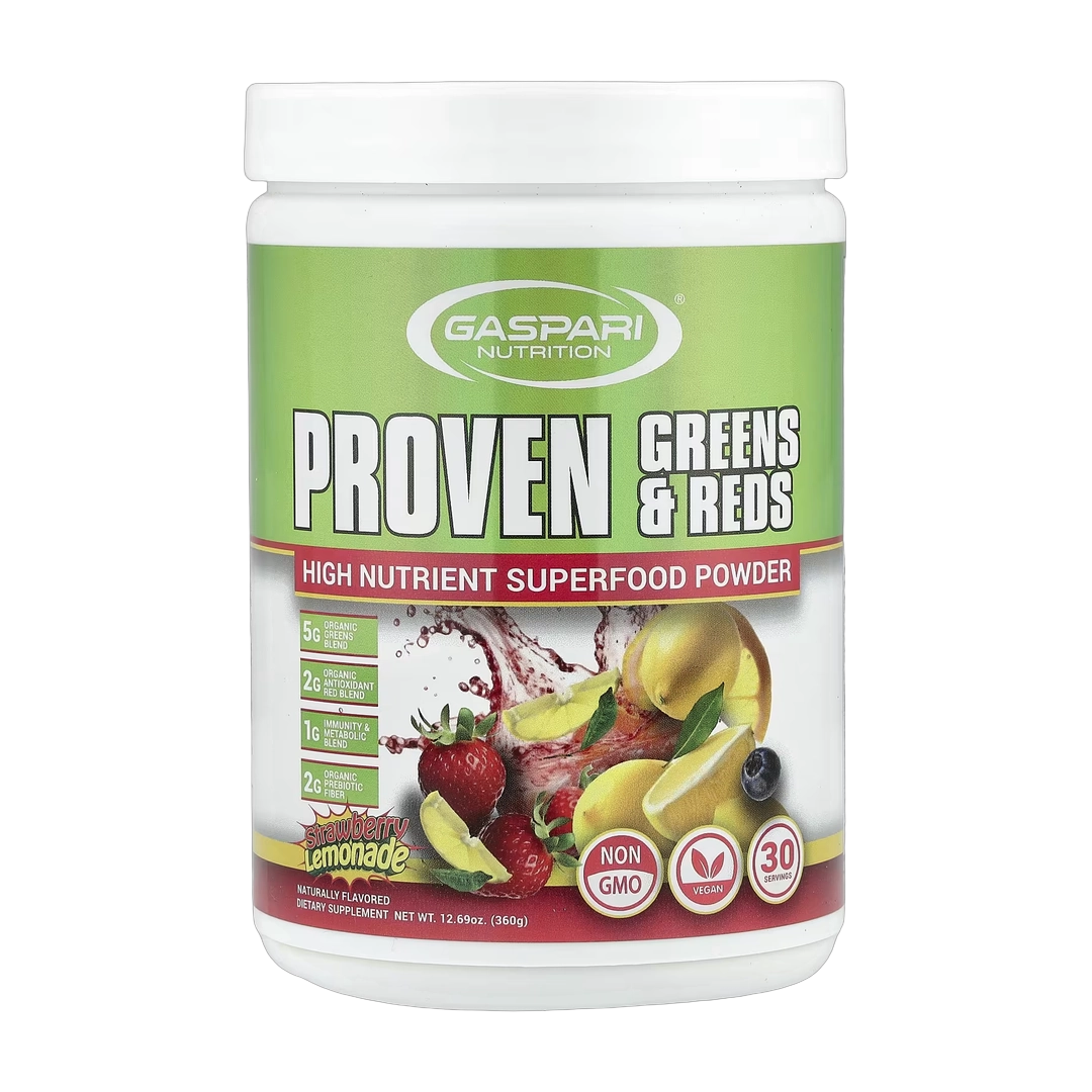 Gaspari Nutrition, Proven Greens & Reds, Strawberry Lemonade, 12.69 oz (360 g)