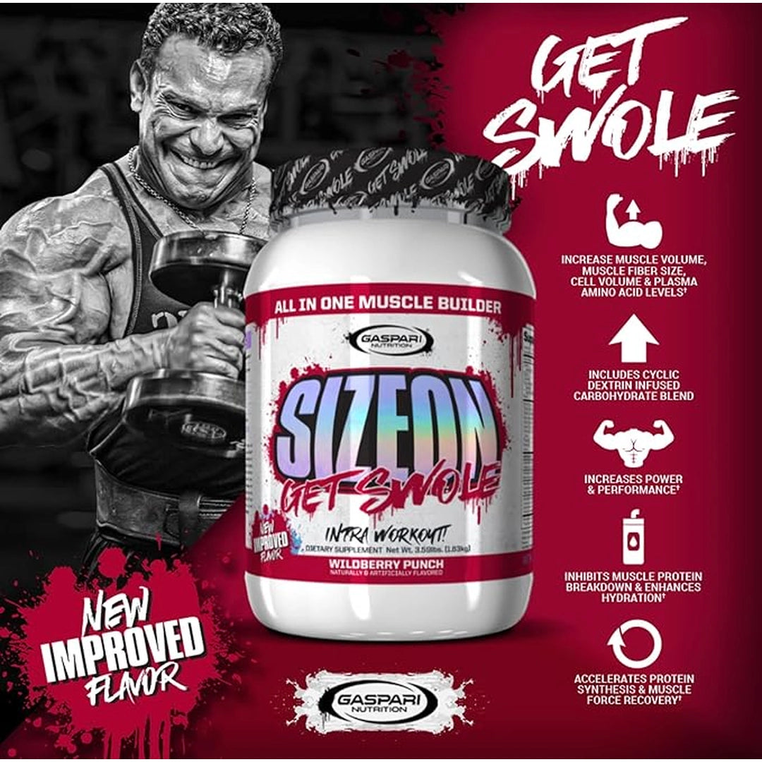 Gaspari Nutrition, SizeOn, All In One Muscle Builder, Berry Punch, 3.59 lbs (1.63 kg)