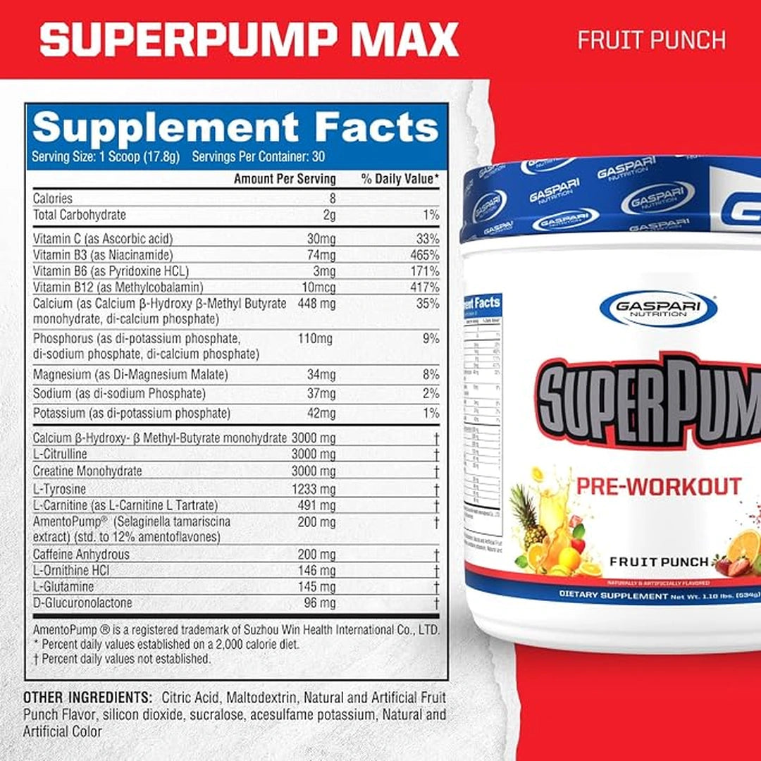 Gaspari Nutrition, SuperPump Max, Fruit Puch, 1.41 lbs, 640 g