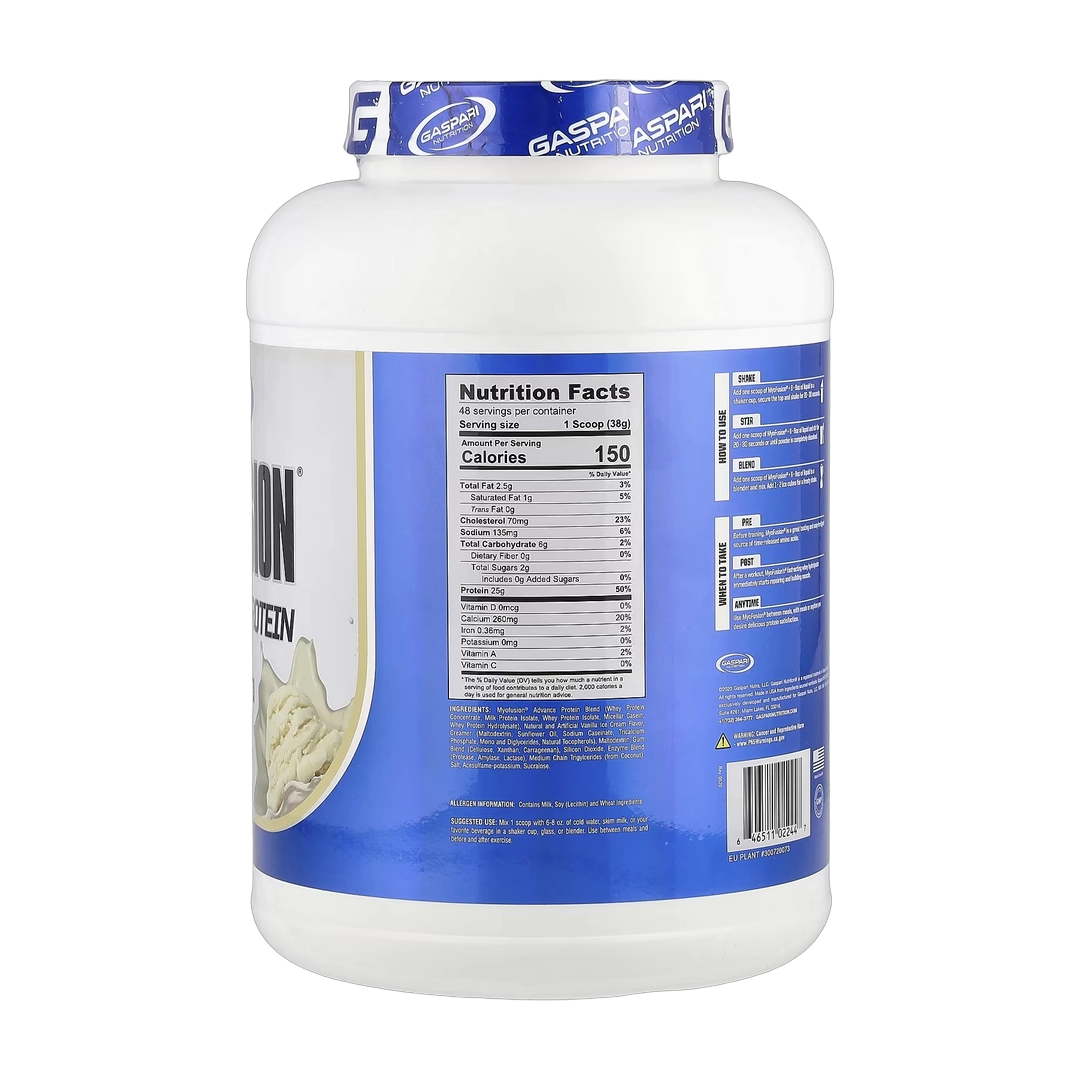Gaspari Nutrition, MyoFusion®, Advanced Protein, Vanilla Ice Cream, 4 lbs (1.81 kg)