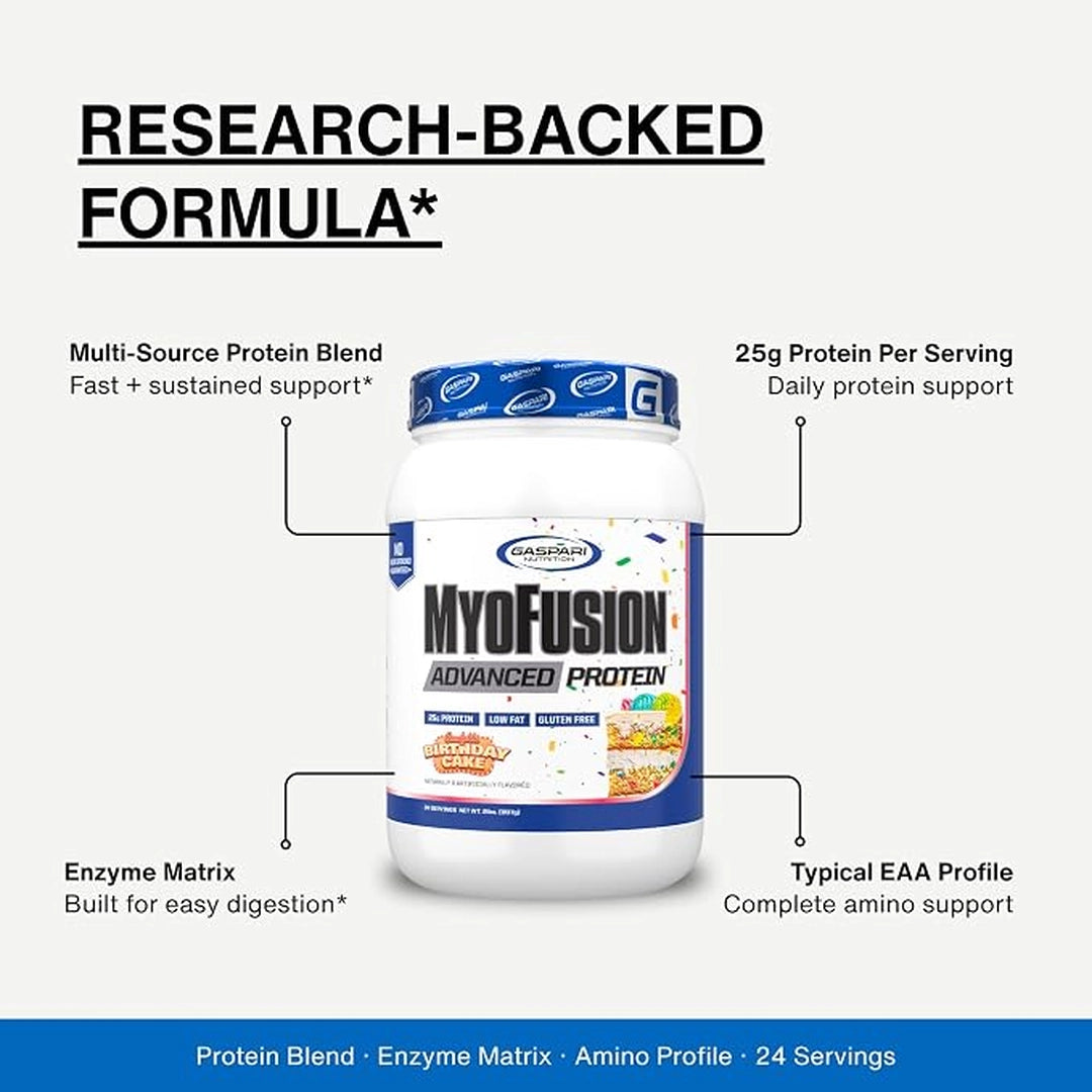 Gaspari Nutrition, MyoFusion Advanced Protein, Strawberries and Cream - 4 Lb