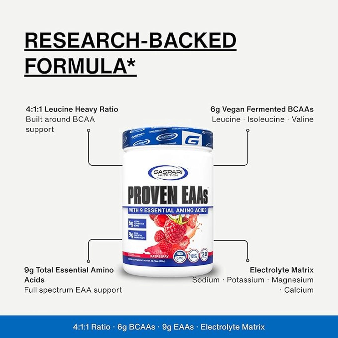 Gaspari Nutrition, Proven EAAs™ with 9 Essential Amino Acids, Blueberry Acai, 13.75 oz (390 g)