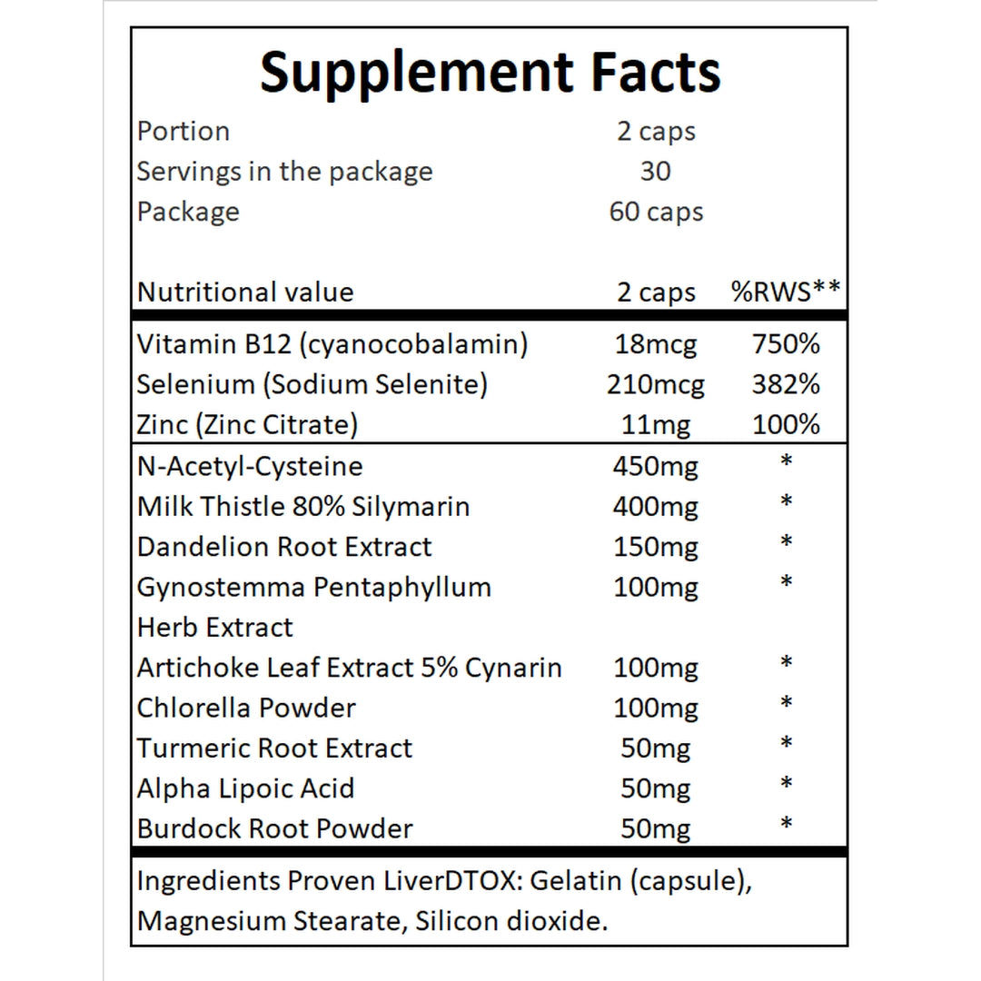 Gaspari Nutrition, Proven Liver Detox, 60 Capsules