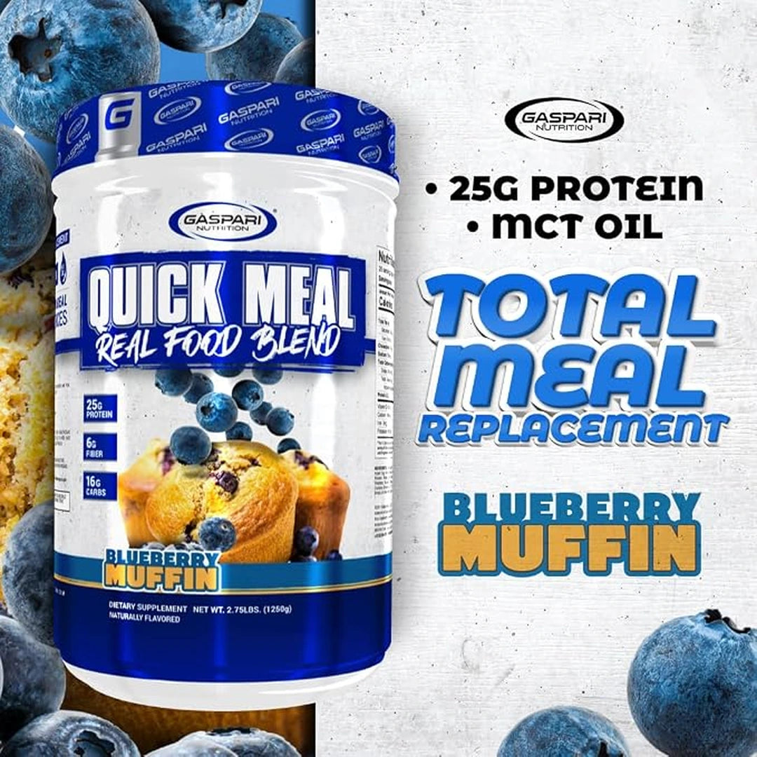 Gaspari Nutrition, Quick Meal, Real Food Blend, Blueberry Muffin, 2.75 lbs (1,250 g)