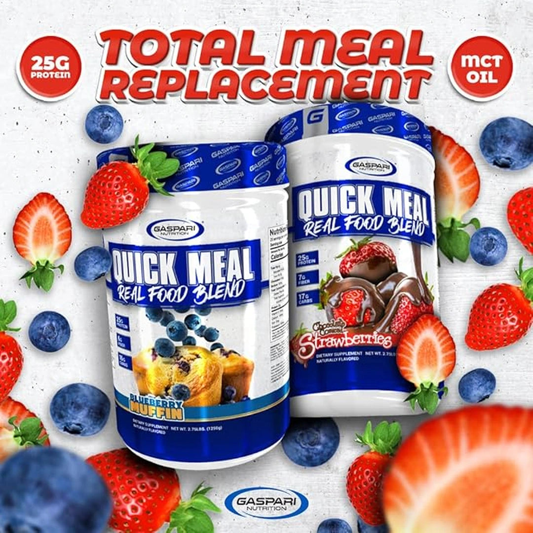 Gaspari Nutrition, Quick Meal, Real Food Blend, Chocolate Covered Strawberries, 2.75 lbs (1,250 g)