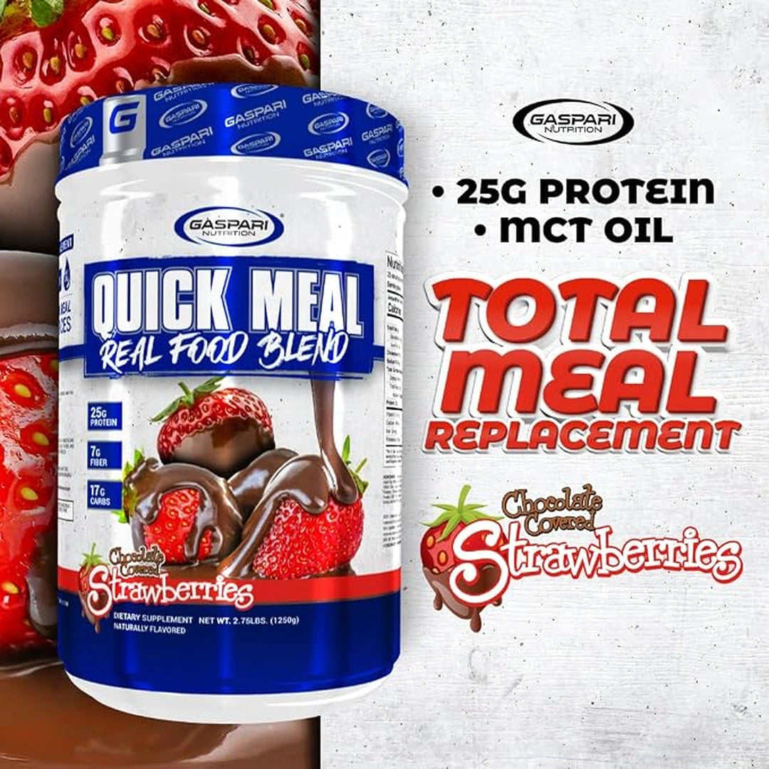 Gaspari Nutrition, Quick Meal, Real Food Blend, Chocolate Covered Strawberries, 2.75 lbs (1,250 g)