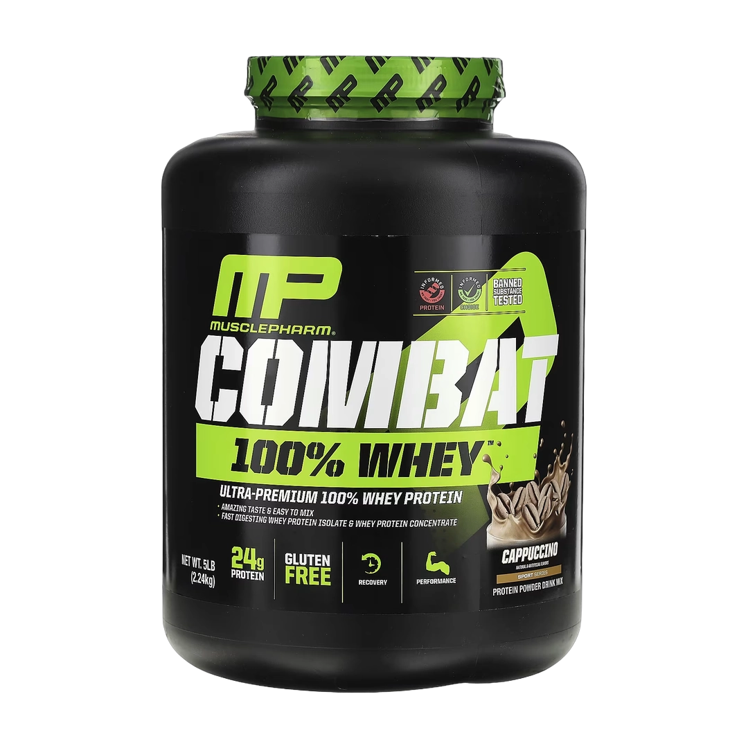 MusclePharm, Combat 100% Whey Protein, Cappuccino, 5 lb (2.24 kg)