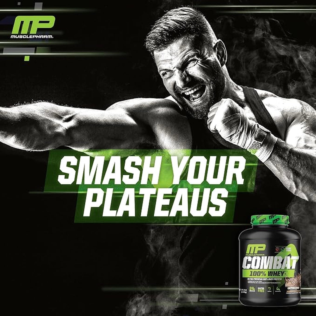 MusclePharm, Combat 100% Whey Protein, Cappuccino, 5 lb (2.24 kg)