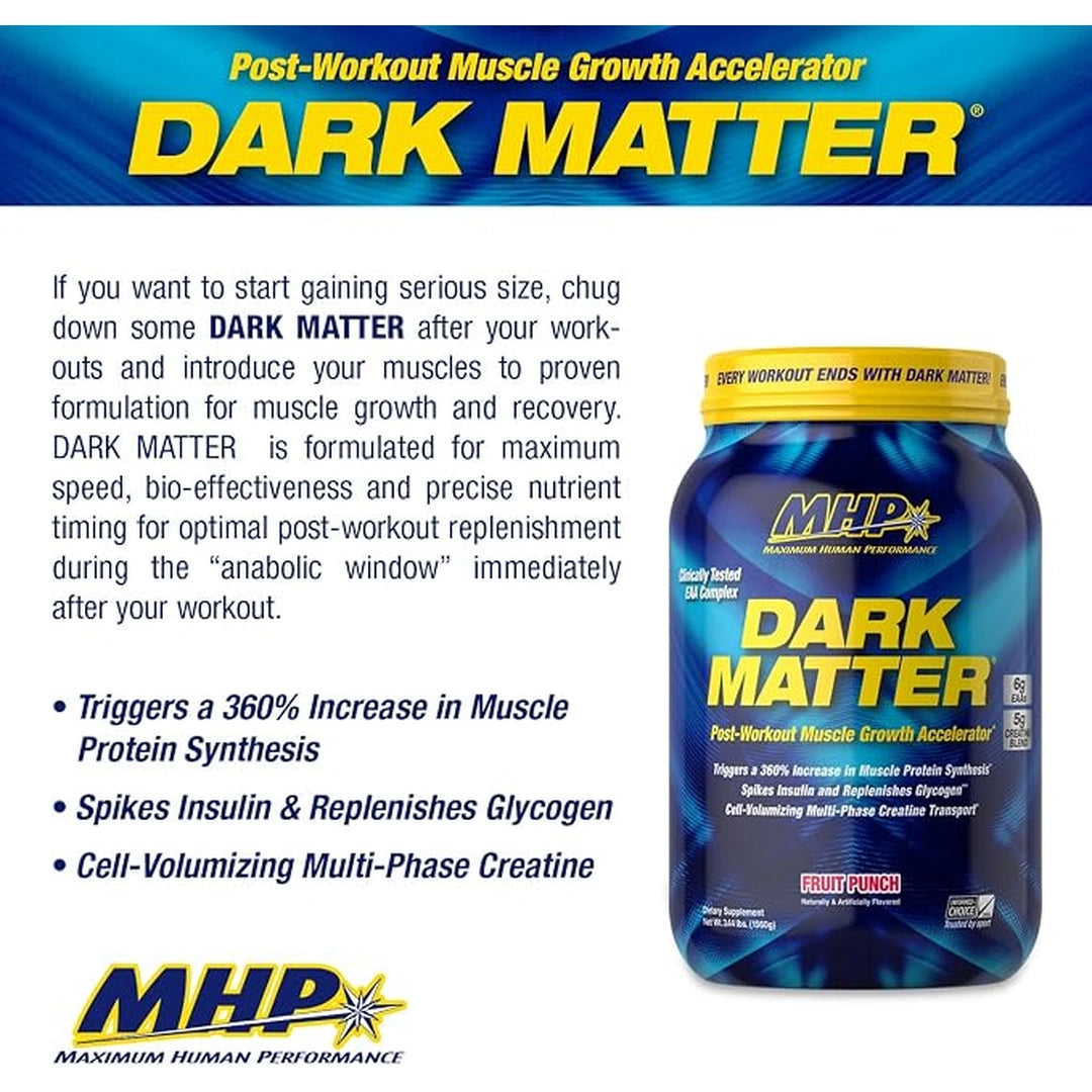 MHP, Dark Matter®, Post-Workout Muscle Growth Accelerator, Fruit Punch, 3.44 lbs (1,560 g)