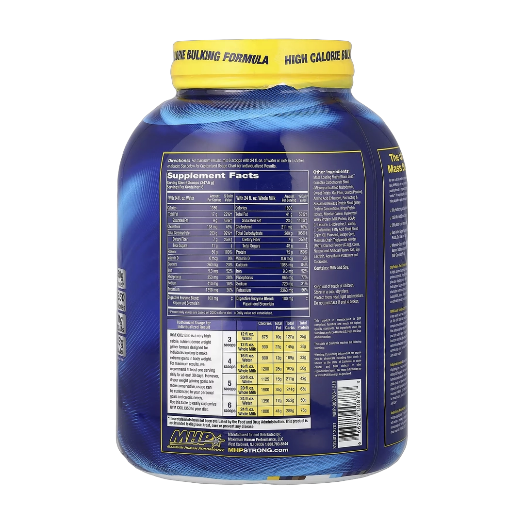 MHP, Up Your Mass XXXL 1350, Milk Chocolate, 6.12 lbs (2,780 g)