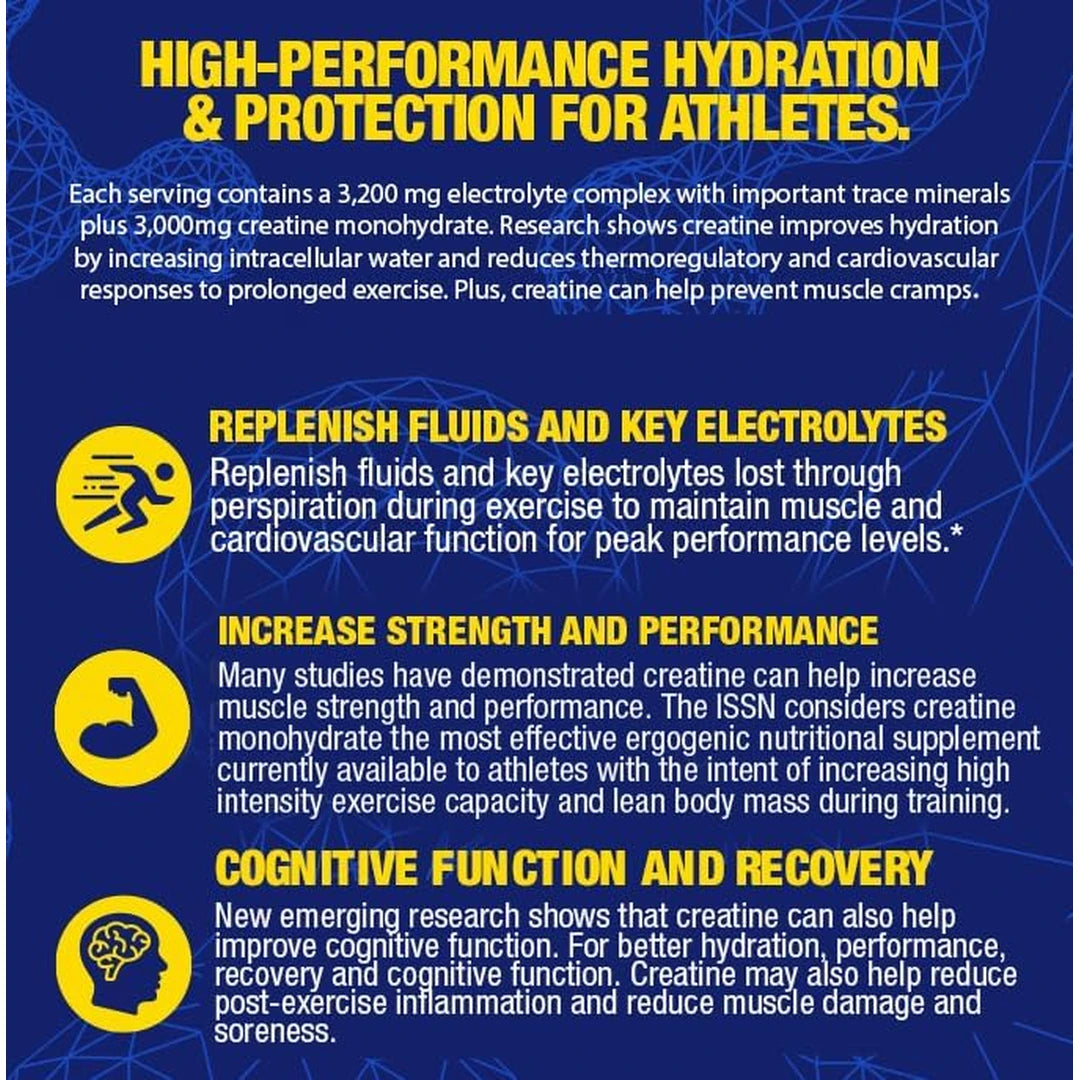 MHP, Impact Hydration, Electrolytes + Creatine, Lemon Lime , 14 Stick Packs, 0.52 oz
