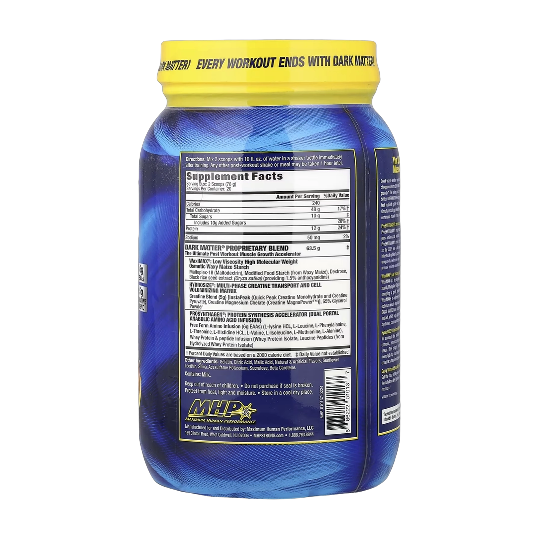 MHP, DARK MATTER®, Post Workout Muscle Growth Accelerator, Orange Crush, 3.44 lbs (1,560 g)