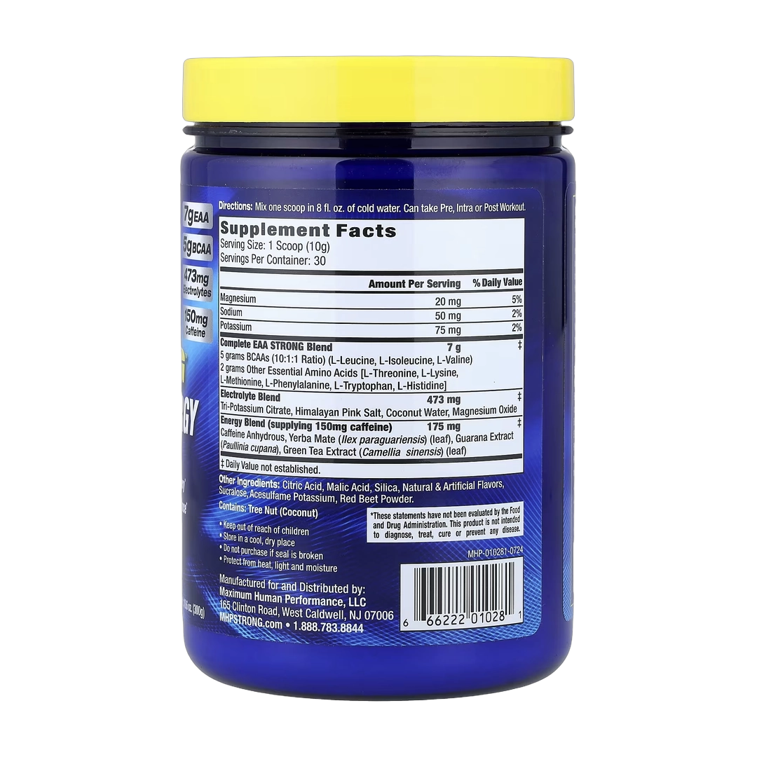 MHP, EAA Strong™ + Energy, Raspberry Lemonade, 10.6 oz (300 g)
