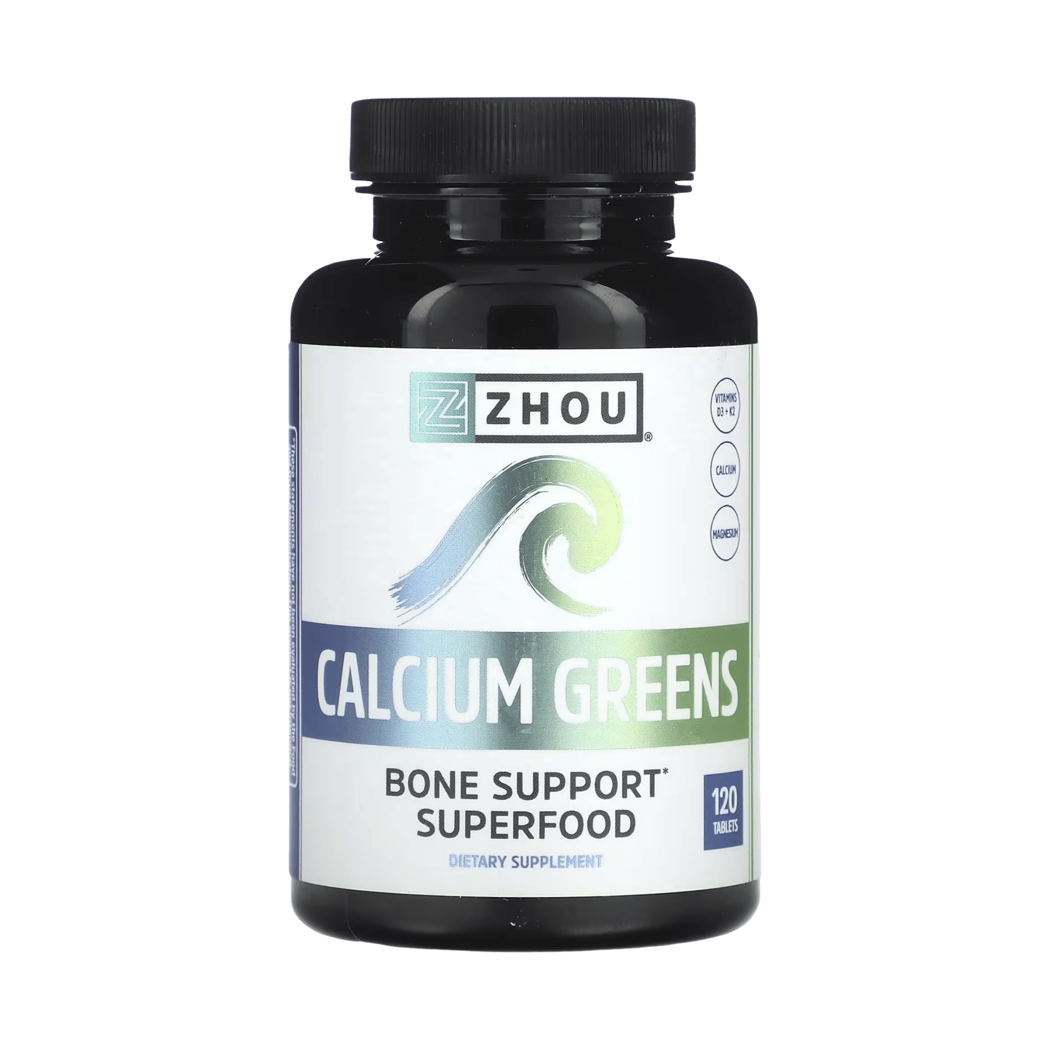 Zhou Nutrition, Calcium Greens, 120 Tablets front packaging view