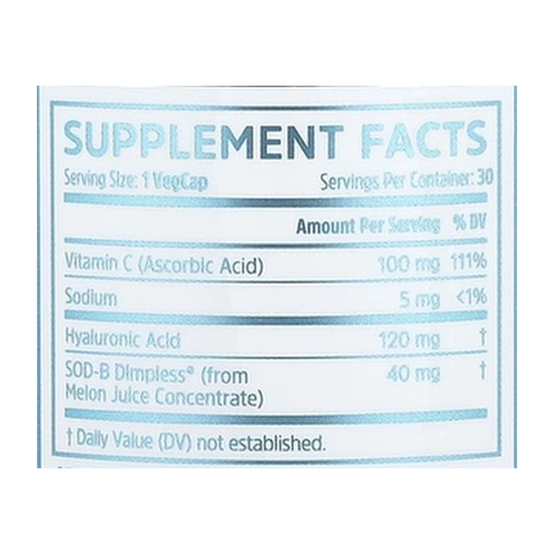 Zhou Nutrition, Body Smooth, 30 Vegan Capsules supplement facts label showing ingredients, vitamins, minerals, and serving information