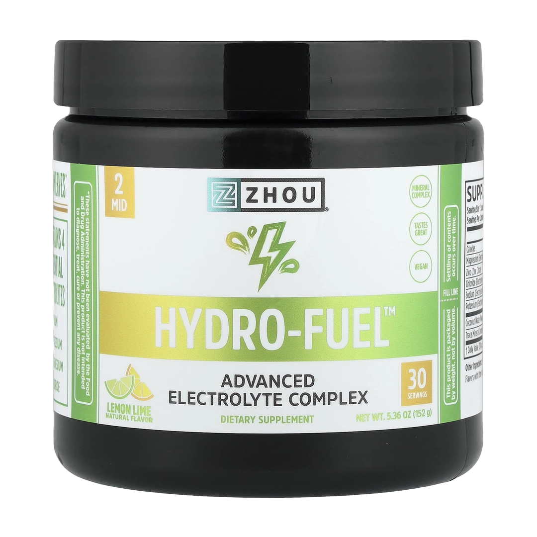 Zhou Nutrition, Hydro-Fuel, Advanced Electrolyte Complex, Lemon Lime, 5.36 oz, 152 g front packaging view
