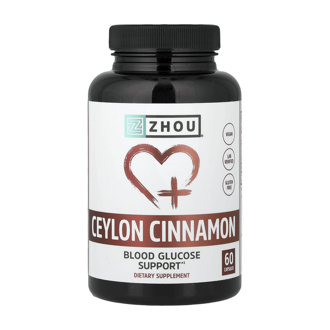 Zhou Nutrition, Ceylon Cinnamon, 60 Capsules front packaging view
