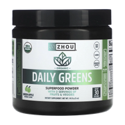 Zhou Nutrition, Organic Daily Greens, Green Apple, 5 oz (141.9 g) front packaging view