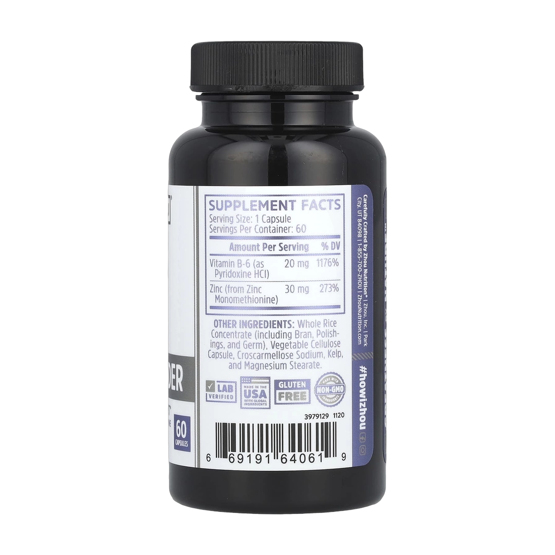 Zhou Nutrition, Zinc Defender, 60 Capsules back packaging view