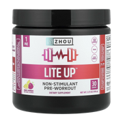 Zhou Nutrition, Lite Up, Non-Stimulant Pre-Workout, Berry Lemonade, 3.73 oz, 106 g front packaging view
