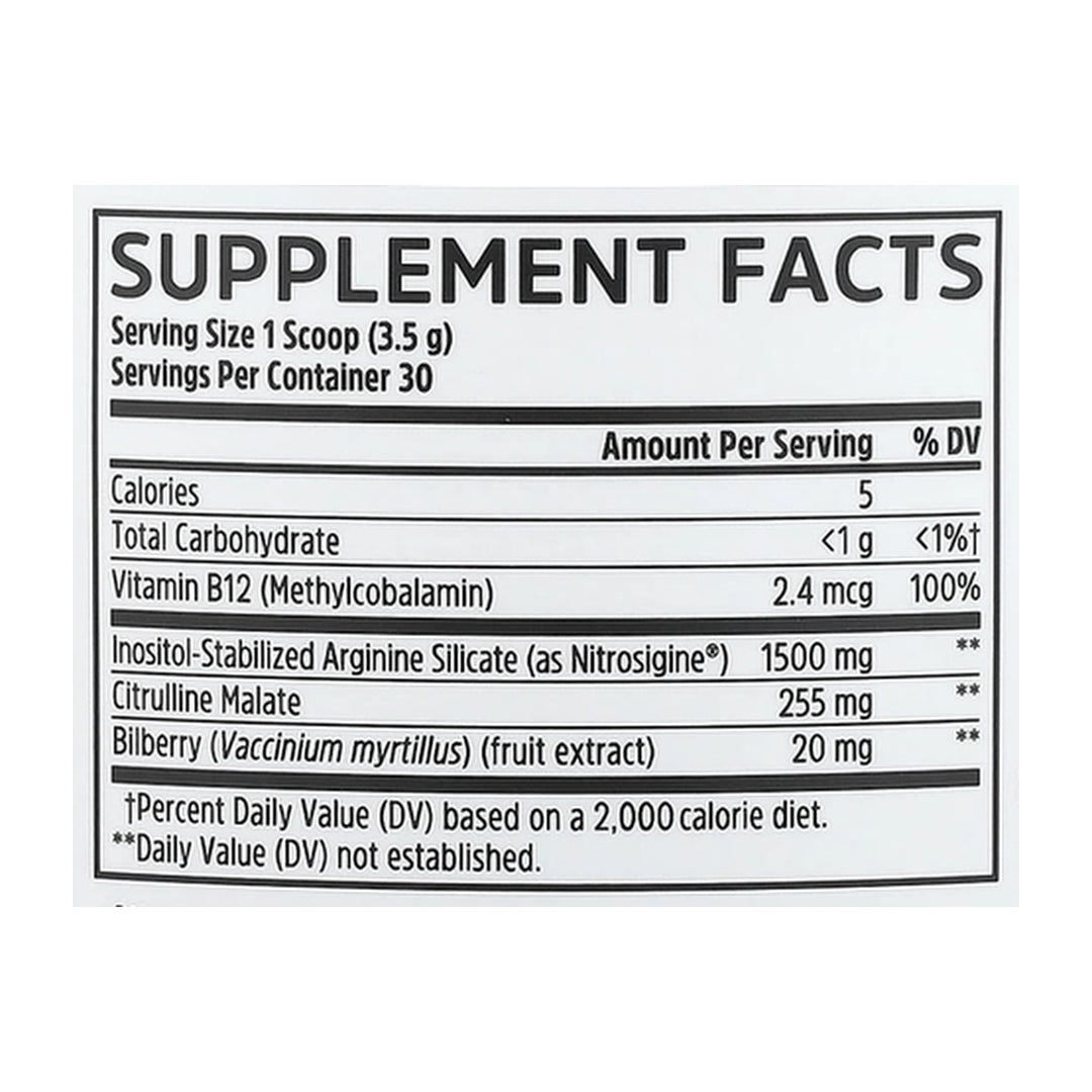 Zhou Nutrition, Lite Up™, Non-Stimulant Pre-Workout, Berry Lemonade, 3.73 oz, 106 g supplement facts label showing ingredients, vitamins, minerals, and serving information