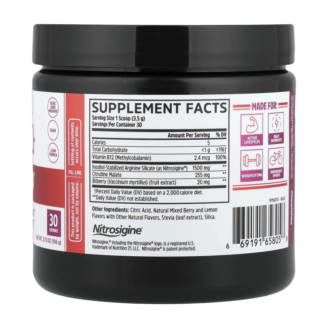 Zhou Nutrition, Lite Up, Non-Stimulant Pre-Workout, Berry Lemonade, 3.73 oz, 106 g back packaging view