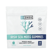 Zhou Nutrition, Irish Sea Moss Gummies, Green Apple, 50 Gummies front packaging view