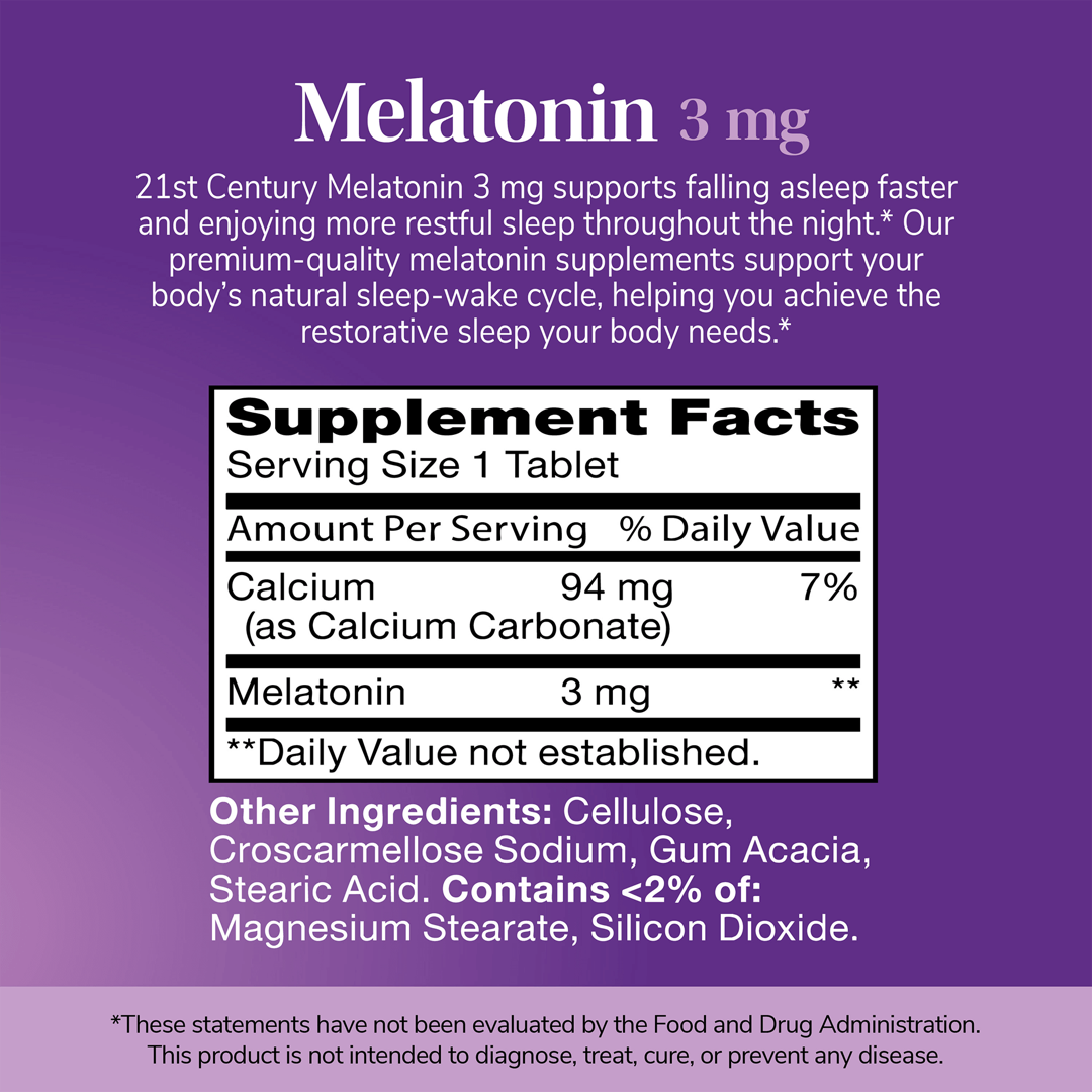 21st Century, Melatonin, 3 mg, 90 Tablets lifestyle image