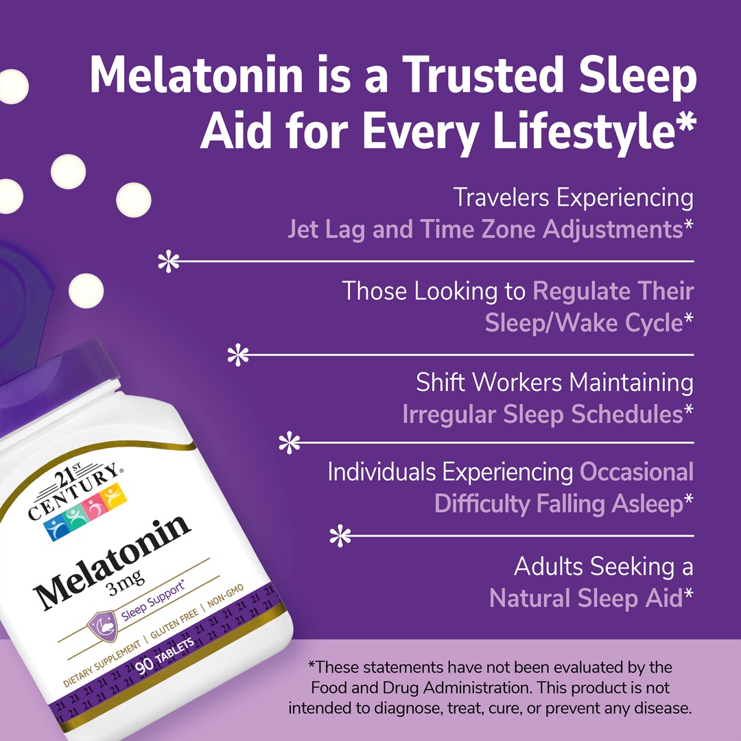 21st Century, Melatonin, 3 mg, 90 Tablets lifestyle image