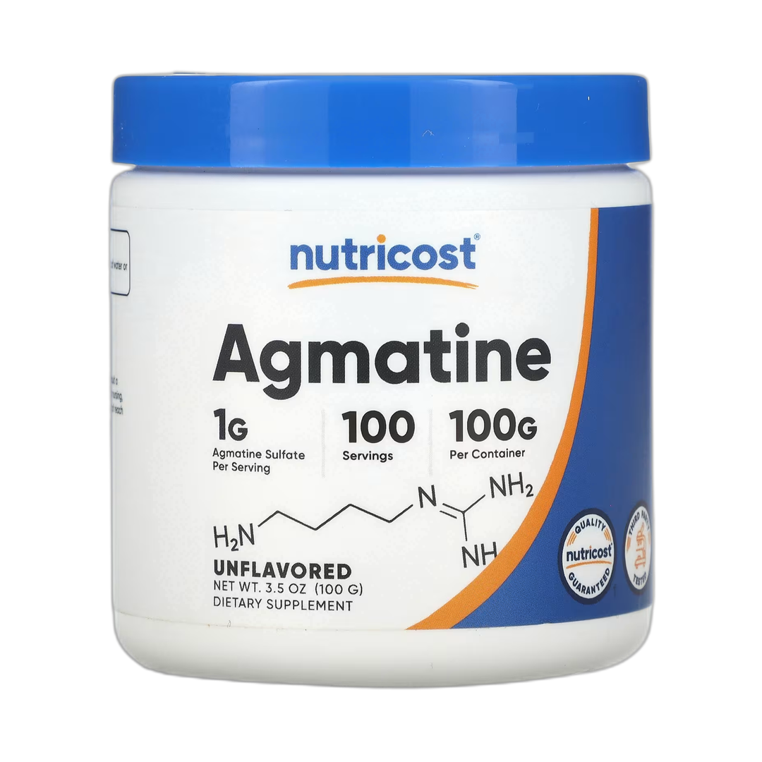 Nutricost, Agmatine, Unflavored, 3.5 oz, 100 g front packaging view