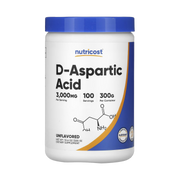Nutricost, D-Aspartic Acid, Unflavored, 10.6 oz, 300 g front packaging view