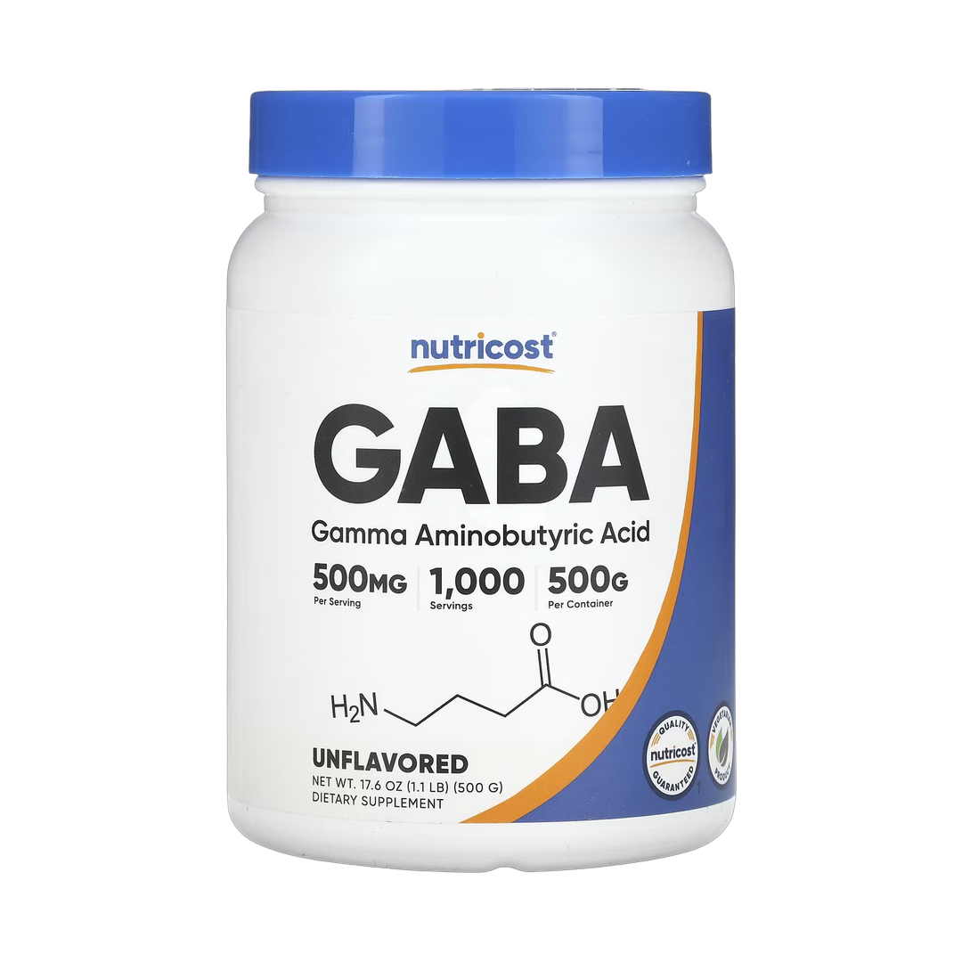 Nutricost, GABA, Unflavored, 17.6 oz, 500 g front packaging view