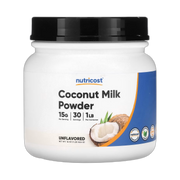 Nutricost, Coconut Milk Powder, Unflavored, 16 oz, 454 g front packaging view