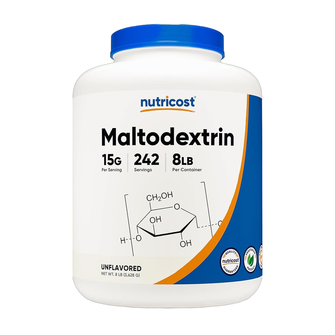 Nutricost, Maltodextrin, Unflavored, 8 lb front packaging view