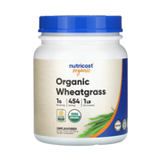 Nutricost, Organic Wheatgrass, Unflavored, 16 oz, 454 g front packaging view
