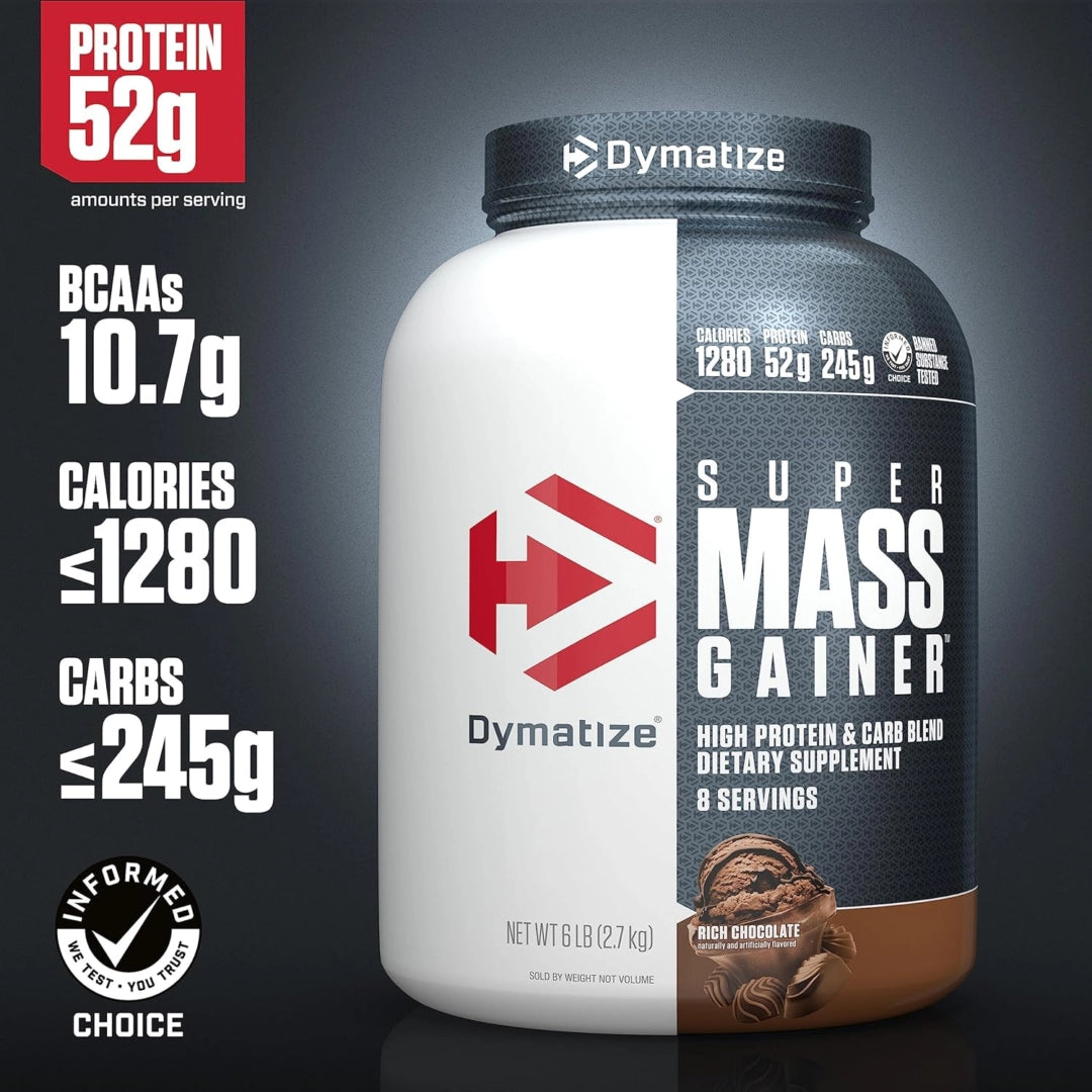 Dymatize, Super Mass Gainer™, Rich Chocolate, 6 lb (2.7 kg)