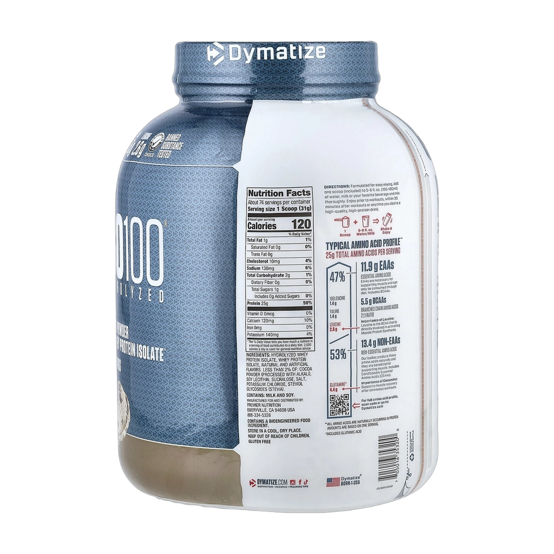 Dymatize, ISO100® Hydrolyzed, 100% Whey Protein Isolate, Cookies & Cream, 5 lb (2.3 kg)