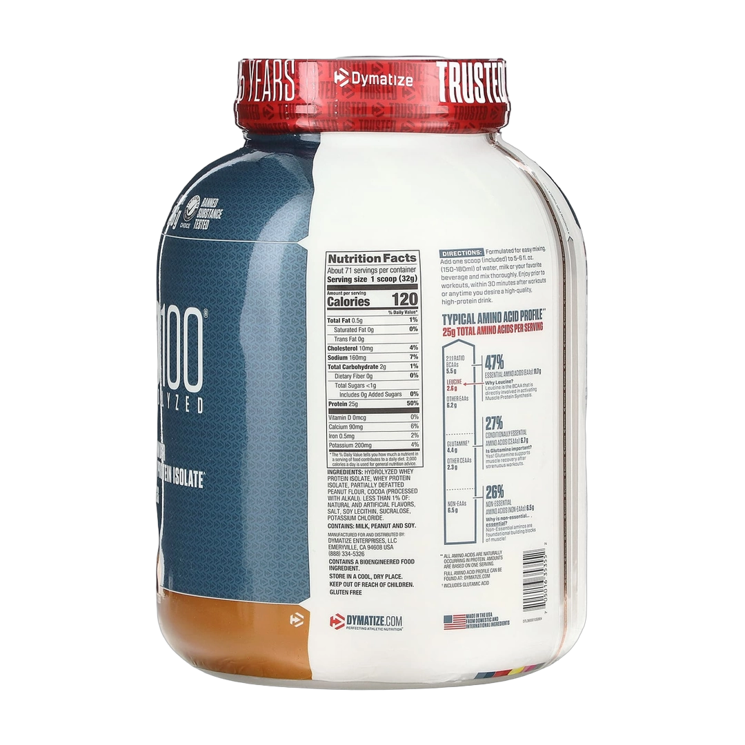 Dymatize, ISO100® Hydrolyzed, 100% Whey Protein Isolate, Chocolate Peanut Butter, 5 lb (2.3 kg)