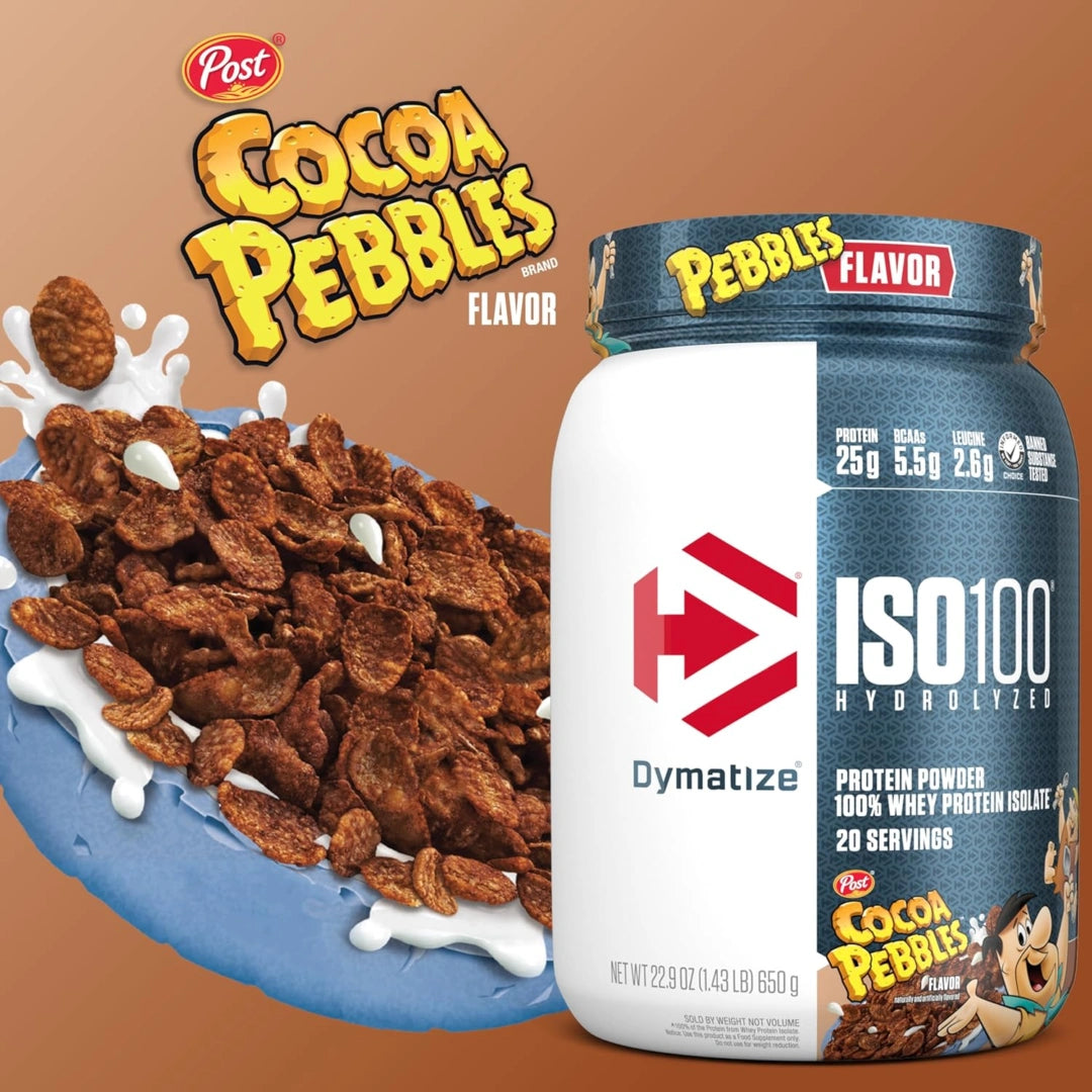 Dymatize, ISO100® Hydrolyzed, 100% Whey Protein Isolate, Cocoa Pebbles, 1.43 lb (650 g)