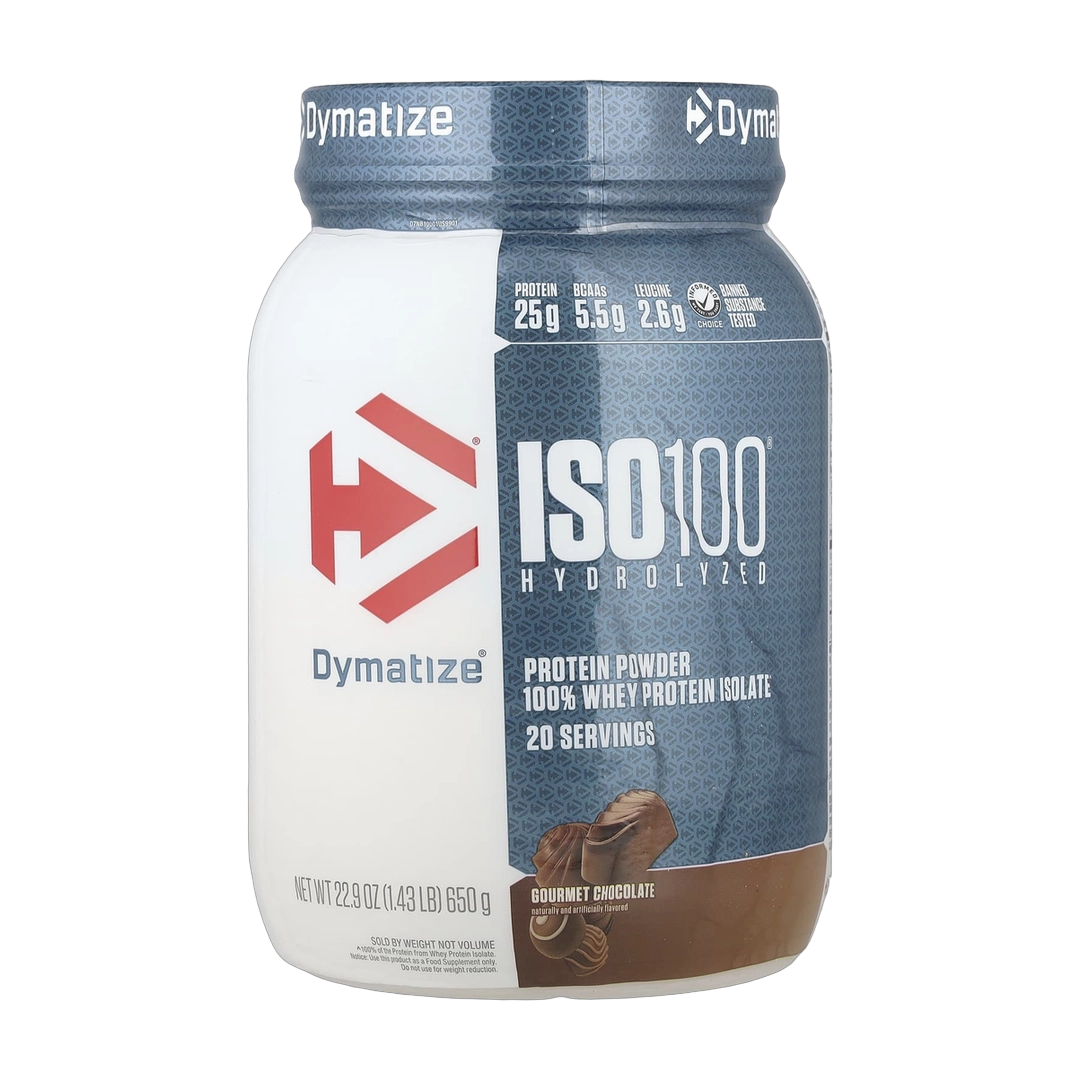 Dymatize, ISO100® Hydrolyzed, 100% Whey Protein Isolate, Gourmet Chocolate, 1.43 lb (650 g)