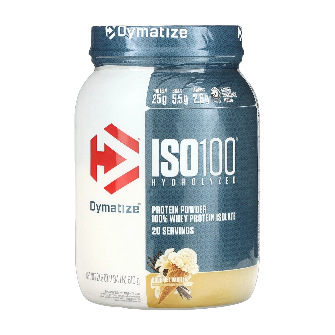 Dymatize, ISO100® Hydrolyzed, 100% Whey Protein Isolate, Gourmet Vanilla, 1.34 lb (610 g)
