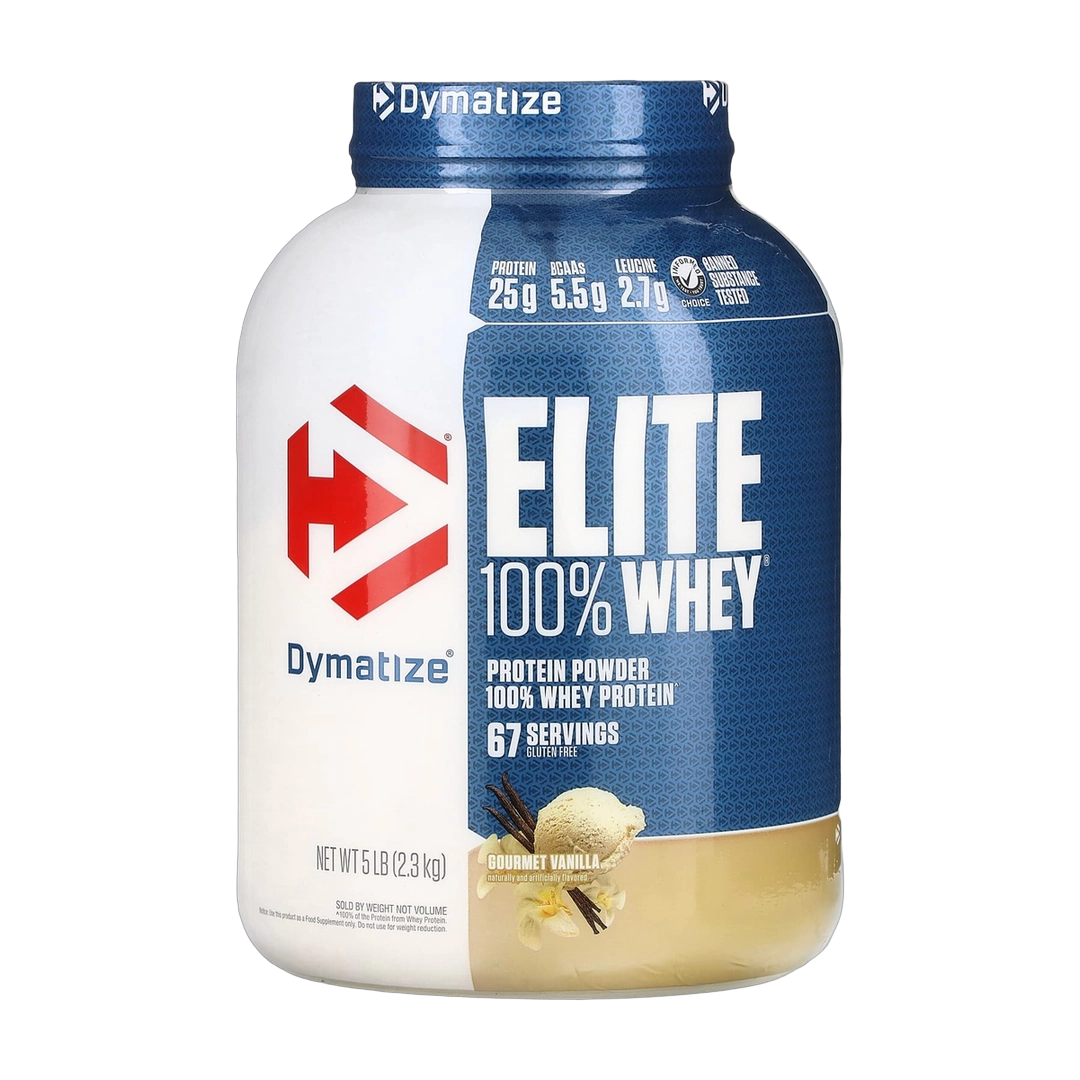 Dymatize, Elite 100% Whey Protein Powder, Gourmet Vanilla, 5 lbs (2.3 kg)