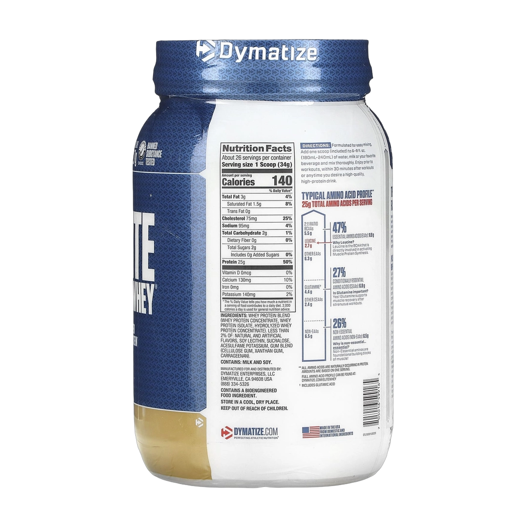 Dymatize, Elite 100% Whey Protein Powder, Gourmet Vanilla, 2 lbs (907 g)
